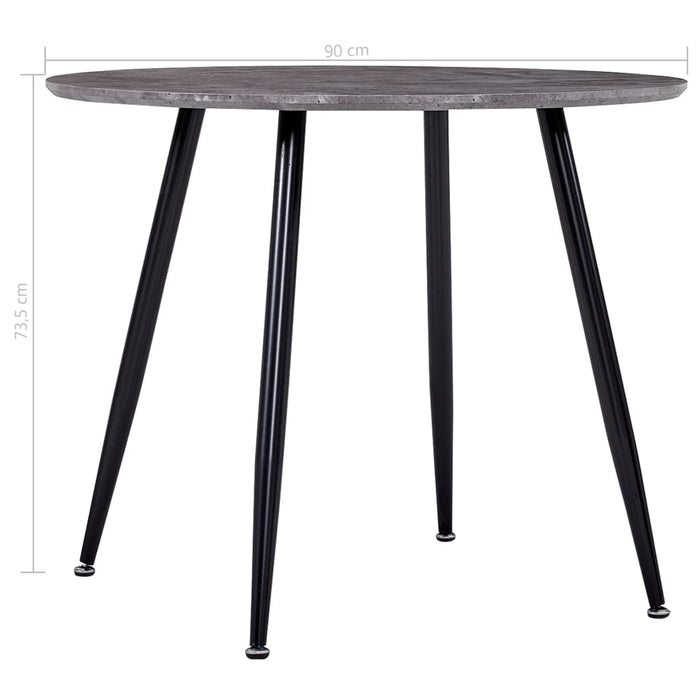Tavolo da Pranzo Cemento e Nero 90x73,5 cm in MDF 248303