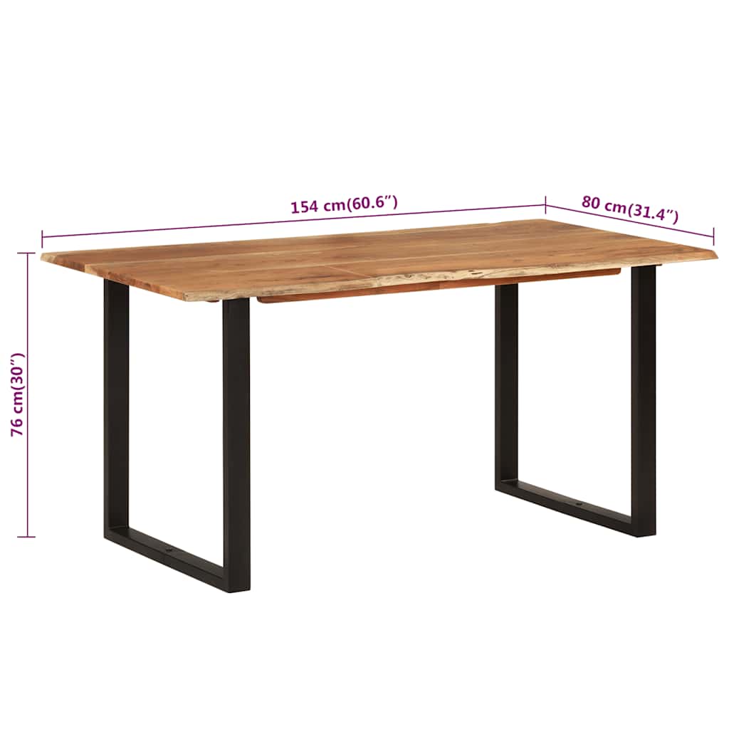 Tavolo da Pranzo 154x80x76 cm in Legno Massello di Acacia 286473