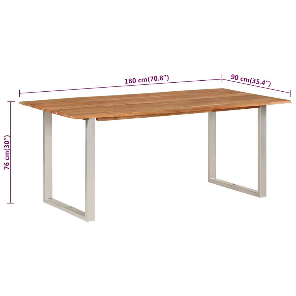 Tavolo da Pranzo 180x90x76 cm in Legno Massello di Acacia 286476