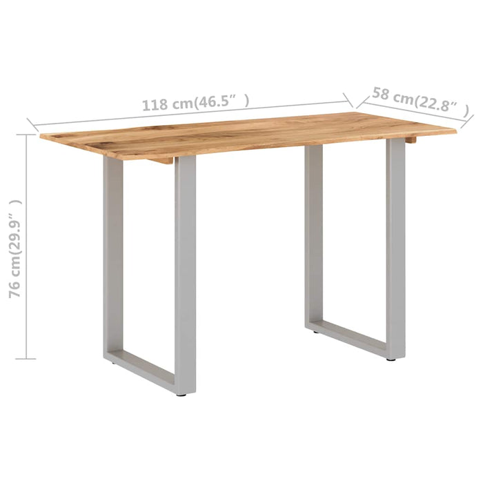 Tavolo da Pranzo 118x58x76 cm in Legno Massello di Acacia 286479