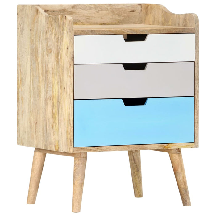 Comodino-Tavolino da notte 47x35x63 cm in Legno Massello di Mango