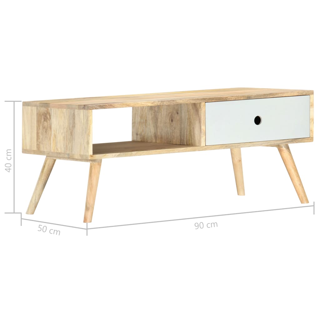 Tavolino da CaffÃ¨ 90x50x40 cm in Legno Massello di Mango cod mxl 26646