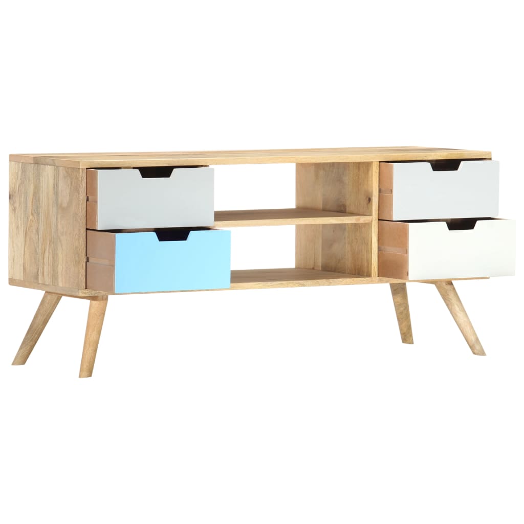 Mobile Porta TV 110x35x48 cm Legno Massello di Mango 286483