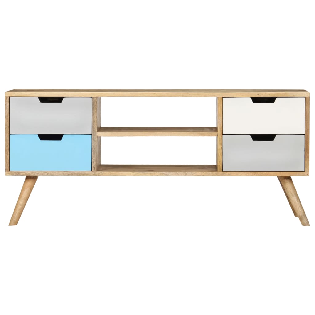 Mobile Porta TV 110x35x48 cm Legno Massello di Mango 286483