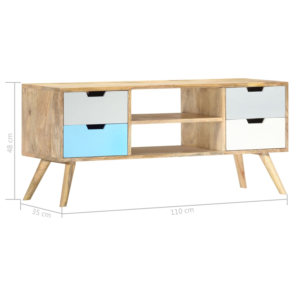 Mobile Porta TV-Mobile per TV-Credenza TV 110x35x48 cm Legno Massello di Mango 292389