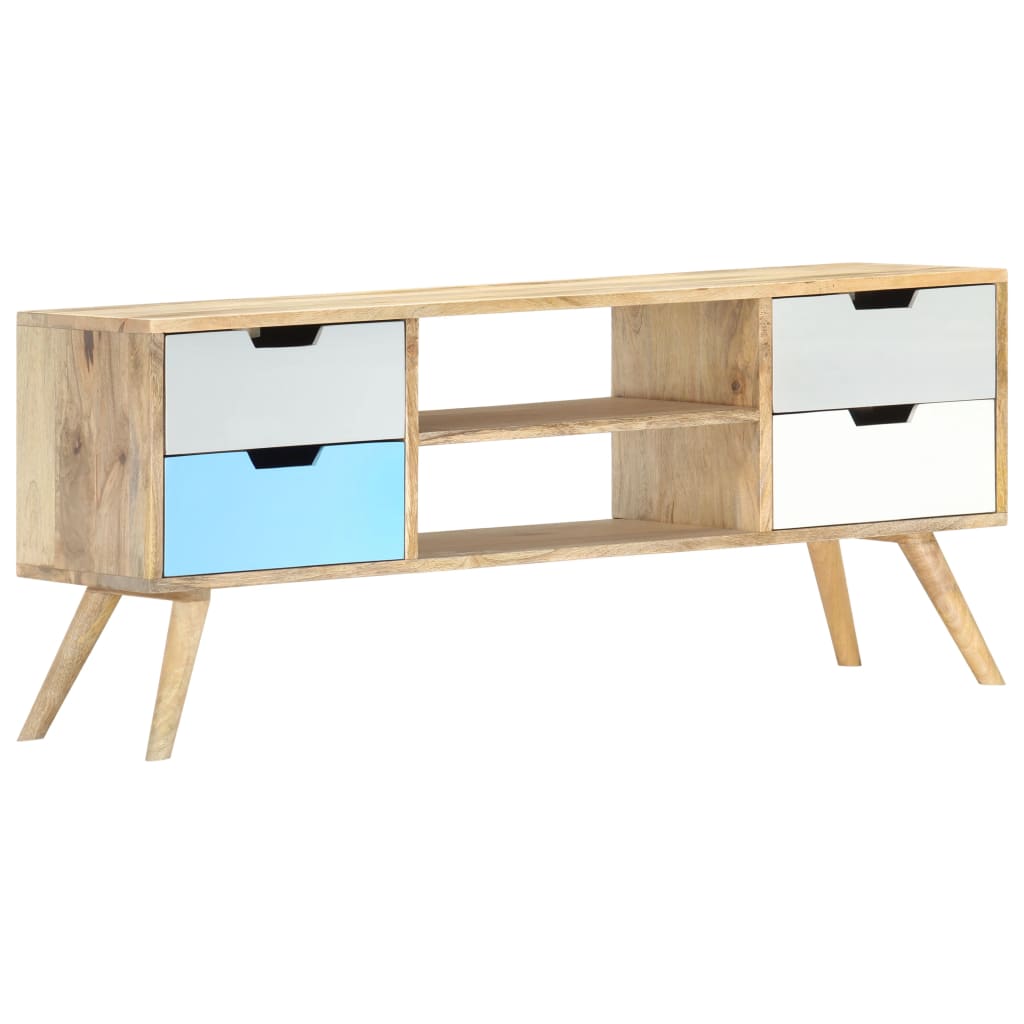 Mobile Porta TV 110x35x48 cm Legno Massello di Mango 286483
