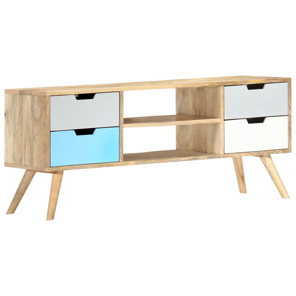Mobile Porta TV 110x35x48 cm Legno Massello di Mango 286483