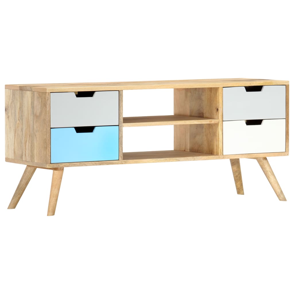 Mobile Porta TV 110x35x48 cm Legno Massello di Mango 286483