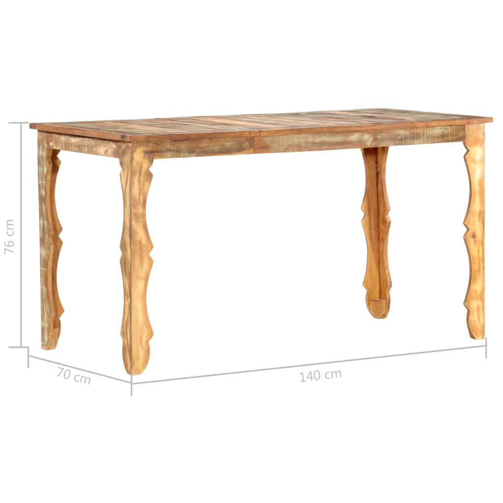 Tavolo da Pranzo 140x70x76 cm in Legno Massello di Recupero 286489