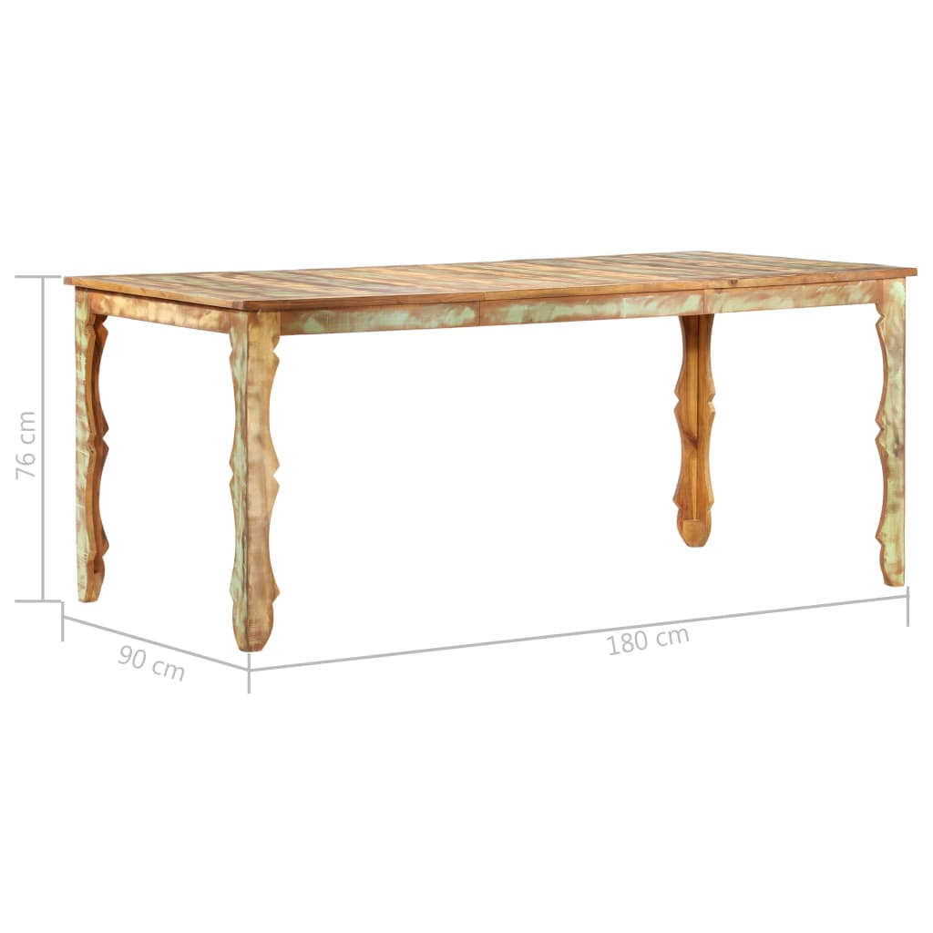 Tavolo da Pranzo 180x90x76 cm in Legno Massello di Recupero 286491