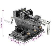 Morsa Manuale con Slitta Trasversale per Trapano a Colonna 70mm