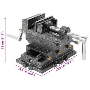Morsa Manuale con Slitta Trasversale per Trapano a Colonna 70mm