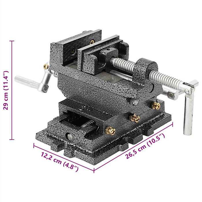 Morsa Manuale con Slitta Trasversale per Trapano a Colonna 70mm