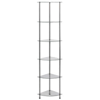 Scaffale a 6 Livelli Trasparente 30x30x160 cm Vetro Temperato 249517