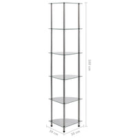 Scaffale a 6 Livelli Trasparente 30x30x160 cm Vetro Temperato 249517