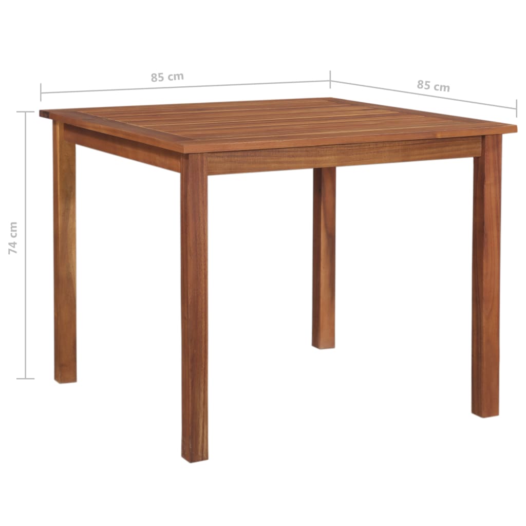 Tavolo da Giardino 85x85x74 cm in Legno Massello di Acacia cod mxl 34393