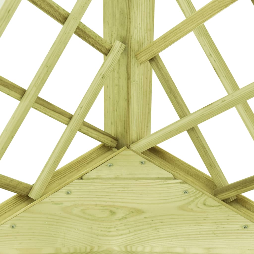 Pergolato ad Angolo e Sedile 130x130x197 cm in Pino Impregnato 49029