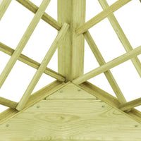 Pergolato ad Angolo e Sedile 130x130x197 cm in Pino Impregnato 49029