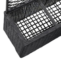 Letto Rialzato a Traliccio 3 Vasi 83x30x130 cm Polyrattan Nero 46932