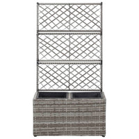 Letto Rialzato a Traliccio 2 Vasi 58x30x107cm Polyrattan Grigio