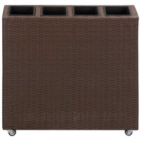 Letto Rialzato con 4 Vasi 80x22x79 cm in Polyrattan Marrone 46950