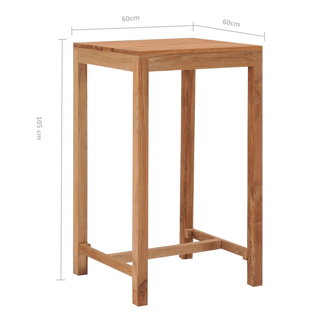 Tavolo da Bar da Giardino 60x60x105 cm Legno Massello di Teak 287235