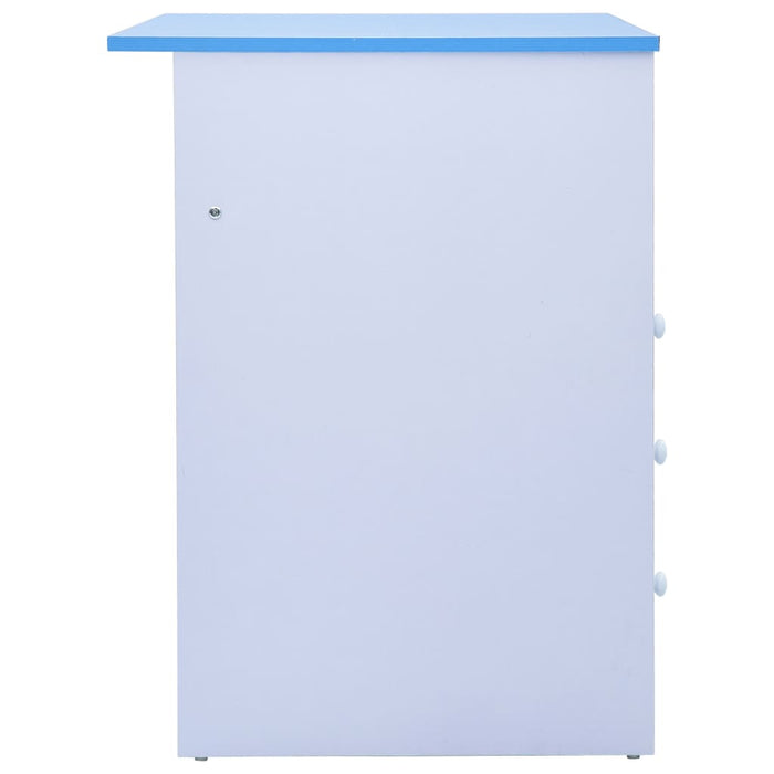 Scrivania da Disegno per Bambini Inclinabile Blu e Bianca 287446