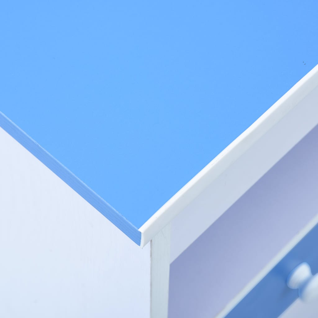 Scrivania da Disegno per Bambini Inclinabile Blu e Bianca 287446