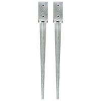 Picchetti di Terra 2 pz Argento 7x7x75 cm in Acciaio Zincato