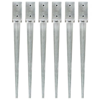 Picchetti di Terra 6 pz Argento 7x7x75 cm in Acciaio Zincatocod mxl 128556