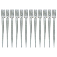 Picchetti di Terra 12 pz Argento 7x7x75 cm Acciaio Galvanizzato