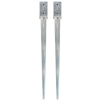 Picchetti di Terra 2 pz Argento 7x7x90 cm in Acciaio Zincato cod mxl 56386