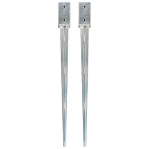 Picchetti di Terra 2 pz Argento 7x7x90 cm in Acciaio Zincato cod mxl 56386