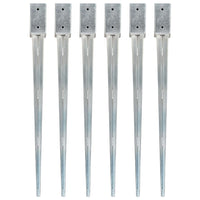 Picchetti di Terra 6 pz Argento 7x7x90 cm in Acciaio Zincatocod mxl 103225