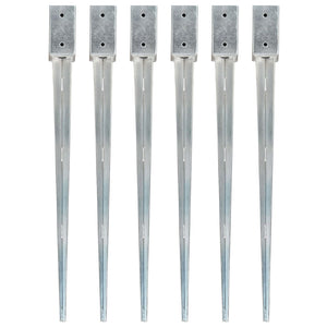 Picchetti di Terra 6 pz Argento 7x7x90 cm in Acciaio Zincatocod mxl 103225