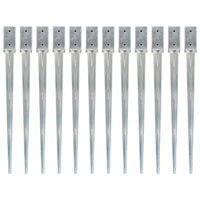 Picchetti di Terra 12 pz Argento 7x7x90 cm in Acciaio Zincatocod mxl 79283