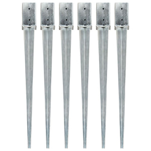 Picchetti di Terra 6 pz Argento 8x8x91 cm in Acciaio Zincato cod mxl 61971