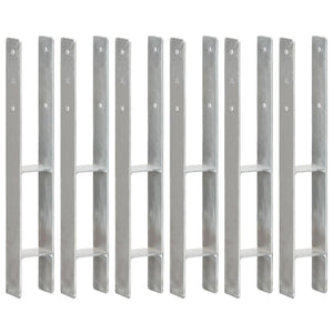 Picchetti per Recinzione 6 pz Argento 8x6x60 cm Acciaio Zincato cod mxl 60008