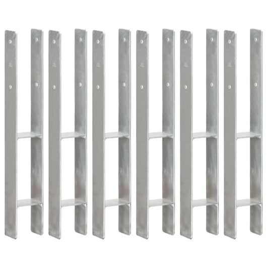 Picchetti per Recinzione 6 pz Argento 8x6x60 cm Acciaio Zincato cod mxl 60008