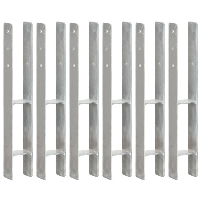 Picchetti per Recinzione 6 pz Argento 8x6x60 cm Acciaio Zincato cod mxl 60008