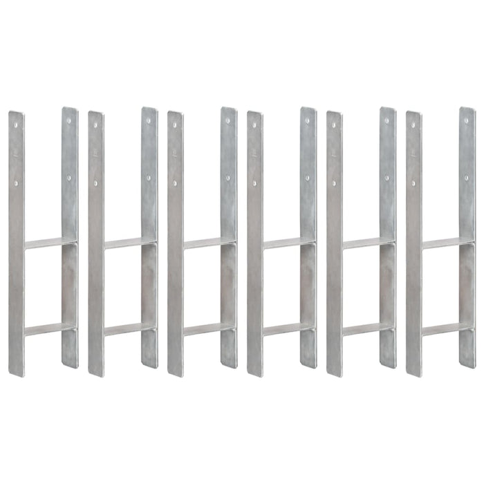 Picchetti per Recinzione 6 pz Argento 14x6x60cm Acciaio Zincatocod mxl 73486