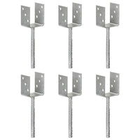 Picchetti per Recinzione 6 pz Argento 8x6x30 cm Acciaio Zincatocod mxl 73271