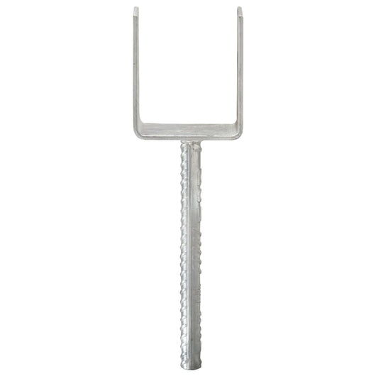 Picchetti per Recinzione 6 pz Argento 8x6x30 cm Acciaio Zincato 145314