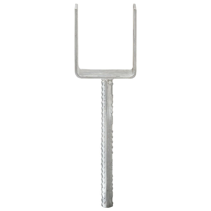 Picchetti per Recinzione 6 pz Argento 8x6x30 cm Acciaio Zincato 145314