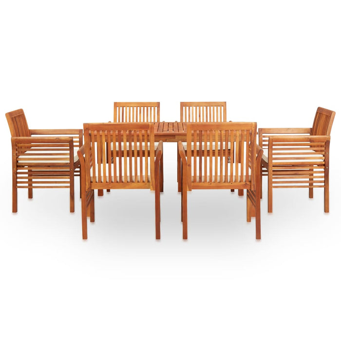 Set da Pranzo da Giardino 7 pz con Cuscini Massello di Acacia 278898