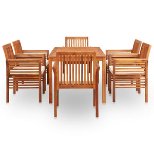 Set da Pranzo da Giardino 7 pz con Cuscini Massello di Acacia 278898