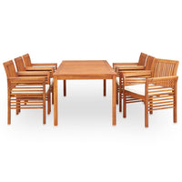 Set da Pranzo da Giardino 7 pz con Cuscini Massello di Acacia 278899