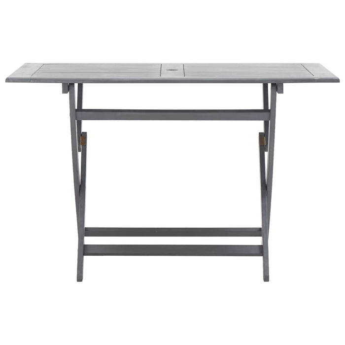 Set da Pranzo per Giardino 5 pz Legno Massello di Acacia Grigio cod mxl 40800