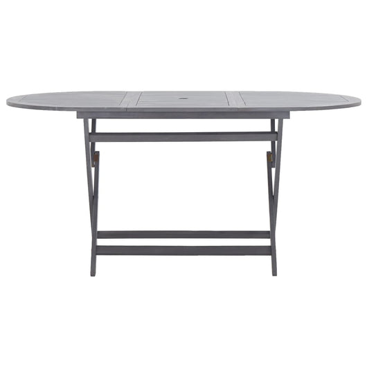 Set da Pranzo per Giardino 7 pz Legno Massello di Acacia Grigio 278923