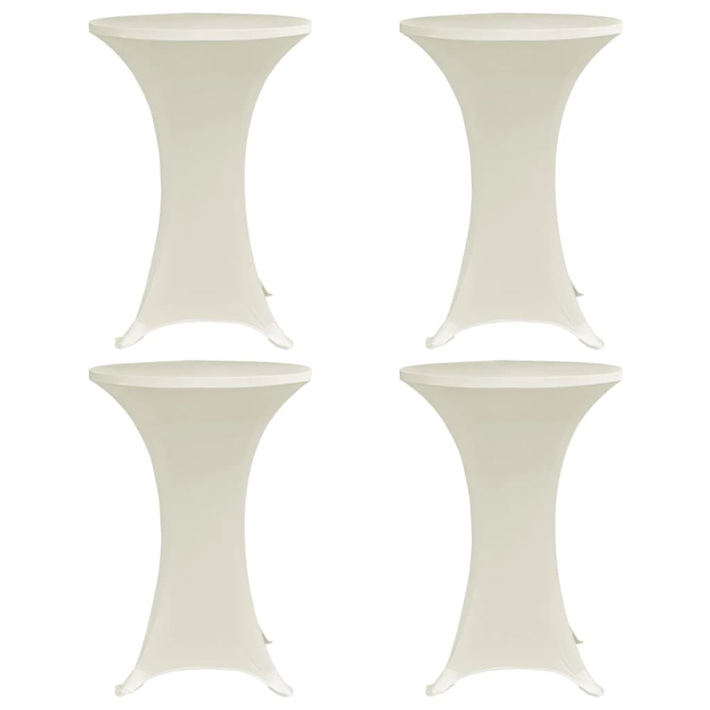 Coperture Verticali per Tavolo 4 pz Ø70 cm Crema Elastico